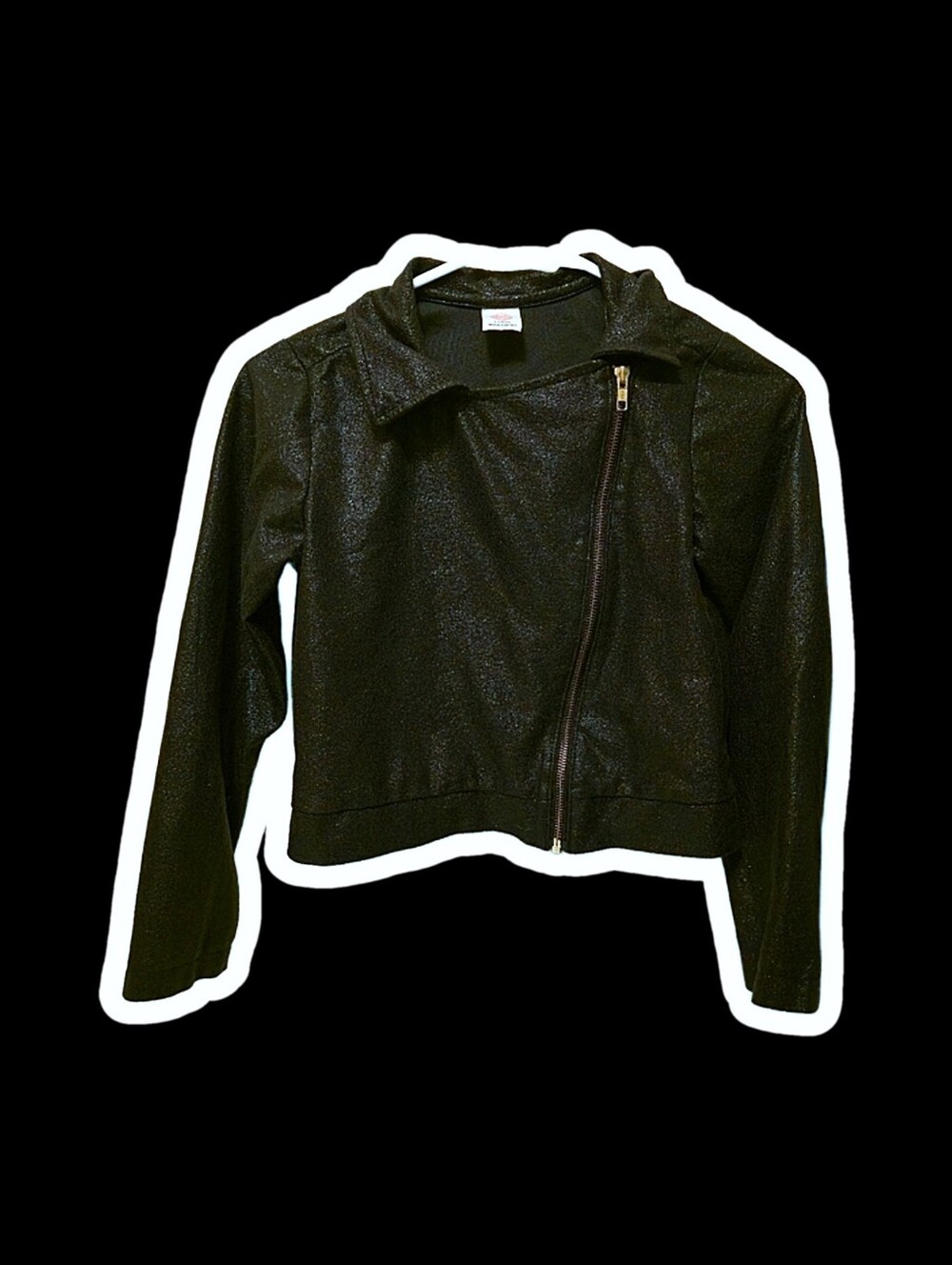 Sparkle Asymmetrical Zip Jacket Girls L large 10-12